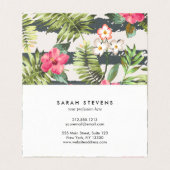 熱帯ハイビスカスによっては葉のストライプなパターンが開花します 名刺 (内部フラット)