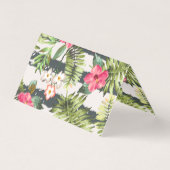 熱帯ハイビスカスによっては葉のストライプなパターンが開花します 名刺 (裏面)