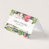 熱帯ハイビスカスによっては葉のストライプなパターンが開花します 名刺 (正面)