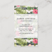 熱帯ハイビスカスによっては葉のストライプなパターンが開花します 名刺 (裏面)