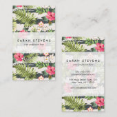 熱帯ハイビスカスによっては葉のストライプなパターンが開花します 名刺 (正面/裏面)