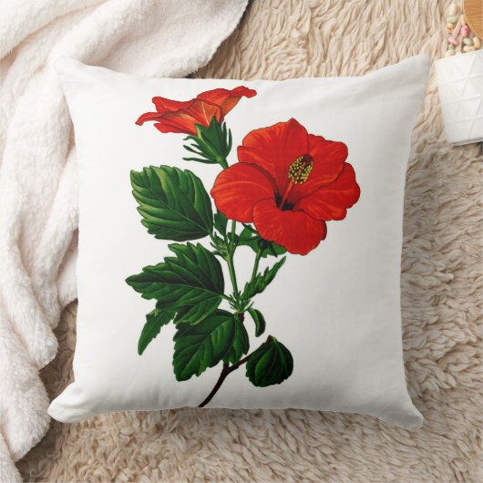 熱帯ハイビスカスによっては装飾の枕が家へ帰ります クッション (ブランケット)