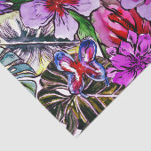 熱帯ハイビスカスのエキゾチックなジャングルの花 薄葉紙 (詳細)