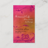 熱帯ハイビスカスのカフェの飲食業カード 名刺 (裏面)