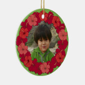 熱帯ハイビスカスのレイの写真のオーナメント セラミックオーナメント (右)