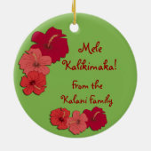 熱帯ハイビスカスのレイの写真のオーナメント セラミックオーナメント (裏面)