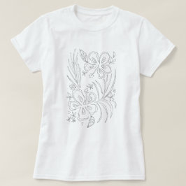 熱帯ハイビスカスの着色 Tシャツ