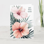 熱帯ハイビスカスの花々が早く咲く カード (正面)