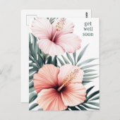 熱帯ハイビスカスの花々が早く咲く ポストカード (正面/裏面)