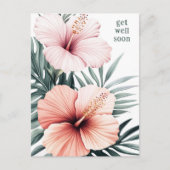 熱帯ハイビスカスの花々が早く咲く ポストカード (正面)