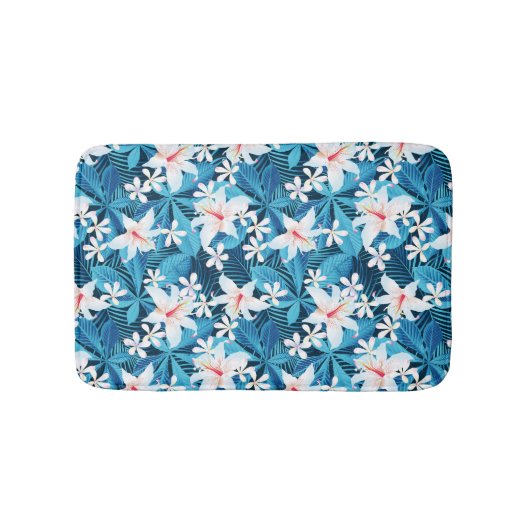 熱帯ハイビスカスの花パターン2 バスマット (正面)