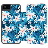 熱帯ハイビスカスの花パターン2 INCIPIO iPhoneウォレットケース (フォリオ Open)