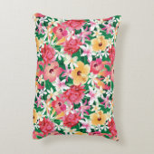 熱帯ハイビスカスの花柄パターン アクセントクッション (裏面(縦))