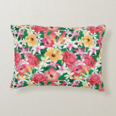 熱帯ハイビスカスの花柄パターン アクセントクッション (裏面)