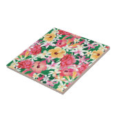 熱帯ハイビスカスの花柄パターン タイル (側面)