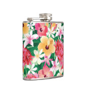 熱帯ハイビスカスの花柄パターン フラスク (右)