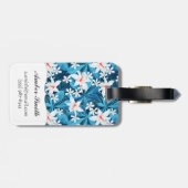 熱帯ハイビスカスの花柄パターン ラゲッジタグ (裏面横)