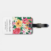 熱帯ハイビスカスの花柄パターン ラゲッジタグ (裏面横)