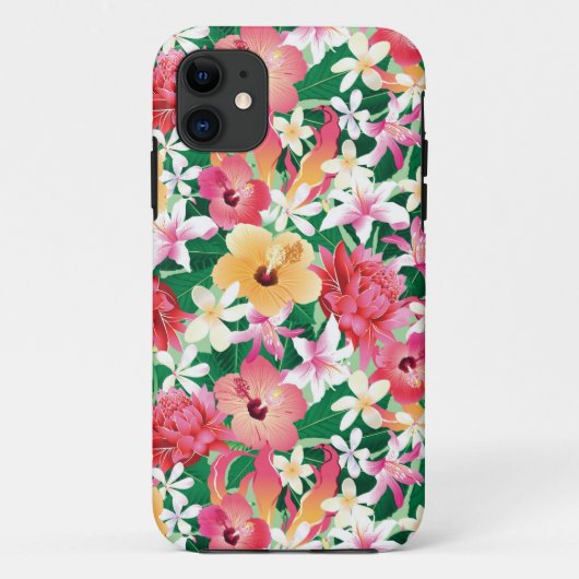 熱帯ハイビスカスの花柄パターン Case-Mate iPhoneケース (裏面)
