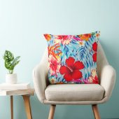 熱帯ハイビスカスの青い花 クッション (椅子)