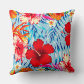 熱帯ハイビスカスの青い花 クッション (裏面)