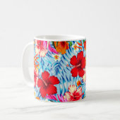 熱帯ハイビスカスの青い花 コーヒーマグカップ (正面左)