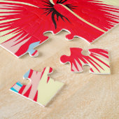 熱帯ハイビスカスの青い花 ジグソーパズル (側面)