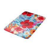 熱帯ハイビスカスの青い花 バスマット (アングル)