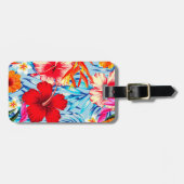 熱帯ハイビスカスの青い花 ラゲッジタグ (正面横)