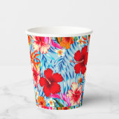 熱帯ハイビスカスの青い花 紙コップ (正面)