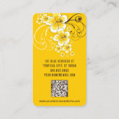 熱帯ハイビスカスイエローフラワーモダンヴィンテージ 名刺 (裏面)
