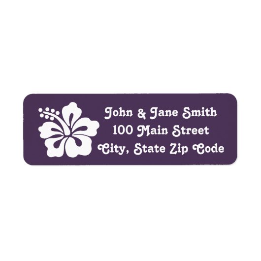 熱帯ハイビスカスインパープル差出人住所ラベル ラベル (正面)