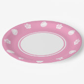 熱帯ハイビスカスインペタルピンク紙プレート ペーパープレート (アングル)