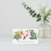 熱帯ハイビスカスウォーターカラーフローラ 名刺 (スタンド正面)