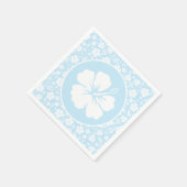熱帯ハイビスカスオンブルー スタンダードカクテルナプキン (角)