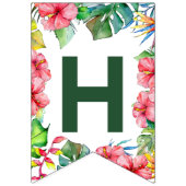 熱帯ハイビスカスカラフルハワイアンハッピーバースデー バンティングフラッグ (第2の旗)