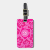 熱帯ハイビスカスガーリーハワイ花柄 ラゲッジタグ (正面縦)