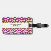 熱帯ハイビスカスグリーンリーフイラストレーションパターン ラゲッジタグ (裏面横)