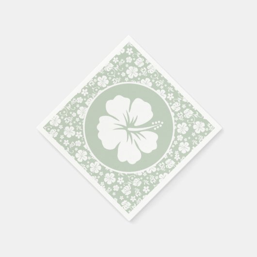 熱帯ハイビスカスグ淡い色のリーン スタンダードカクテルナプキン (角)