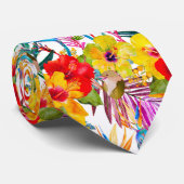 熱帯ハイビスカスサマーパターンネックタイ ネクタイ (ロール)