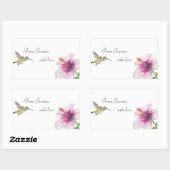 熱帯ハイビスカスハミンバードラベル 長方形シール (シート)