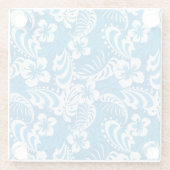 熱帯ハイビスカスパターン ガラスコースター (裏面)