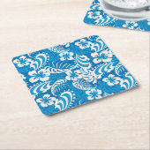 熱帯ハイビスカスパターン スクエアペーパーコースター (アングル)