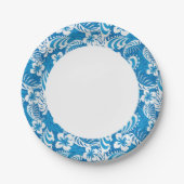 熱帯ハイビスカスパターン ペーパープレート (正面)