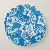 熱帯ハイビスカスパターン ラウンドクッション (裏面)