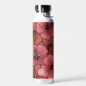 熱帯ハイビスカスパーソナライズされた模様 ウォーターボトル (左面)