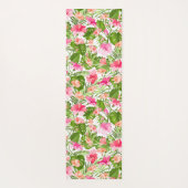 熱帯ハイビスカスパームモンステラ模様 ヨガマット (裏面)