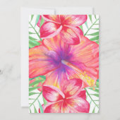 熱帯ハイビスカスビーチ結婚式表番号 招待状 (裏面)