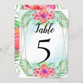熱帯ハイビスカスビーチ結婚式表番号 招待状