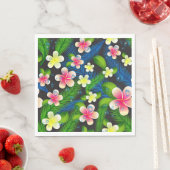 熱帯ハイビスカスピンクと黄色のナプキン スタンダードランチョンナプキン (インサイチュ)